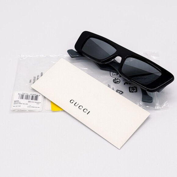 NEW GUCCI GG1331S 005 BLACK SILVER UNISEX SUNGLASSES GUCCI - Picture 11 of 12